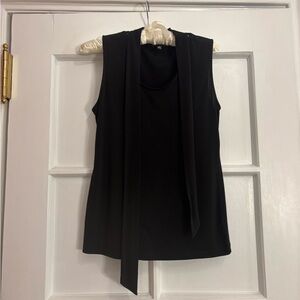 The Limited Black Scarf/Tie Neck Tank Top